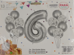 Casey 13pc Silver and White Balloon Set Nr.6