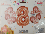 Casey 13pc Rose Gold and White Balloon Set Nr 8