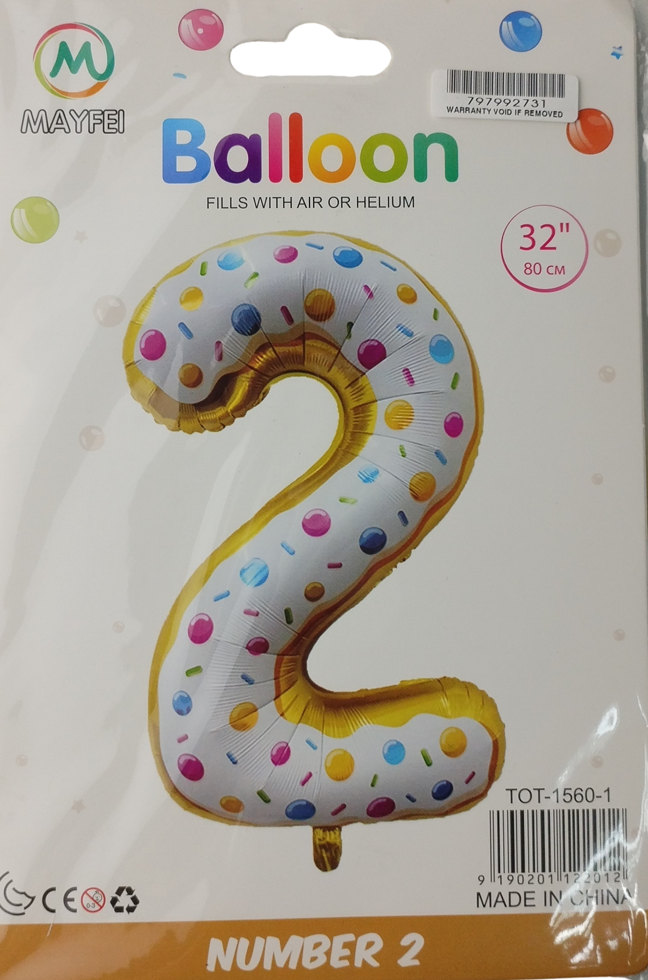Casey 102cm Donut Balloon Number 2