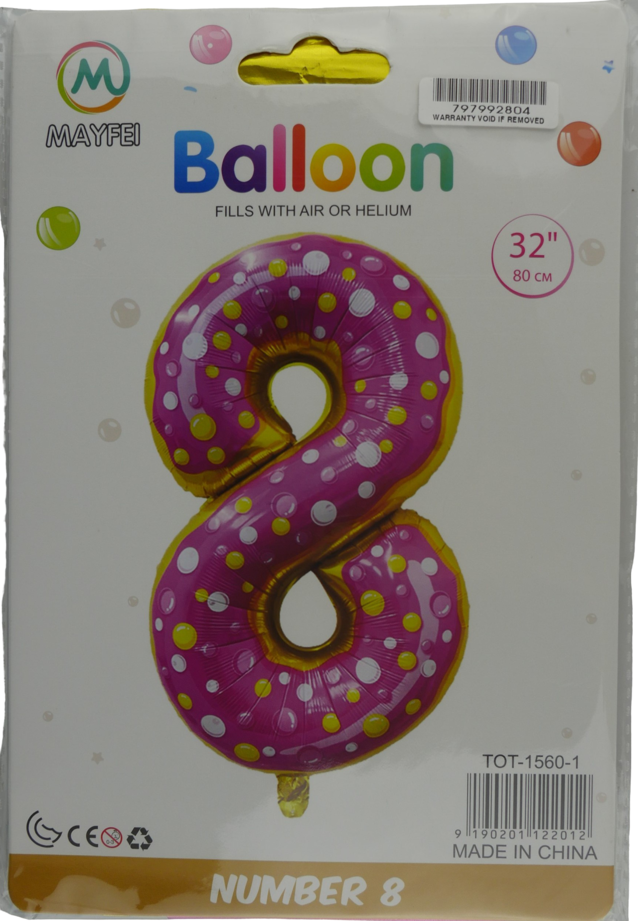 Casey 102cm Donut Balloon Number 8
