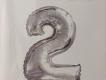 Casey 102cm Silver Balloon Number 2