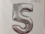 Casey 102cm Silver Balloon Number.5 Retail Packaging No
