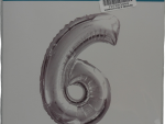 Casey 102cm Silver Balloon Number 6