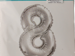 Casey 102cm Silver Balloon Number 8