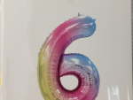 Casey 102cm Rainbow Balloon Number 6
