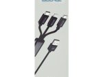 Bounce Cord series 3 in 1 charge cable 1m - black