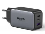 UGreen 3 Port gaN PD Wall Charger – 65W - Black