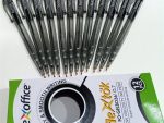 Flexoffice 0.7mm Black Retractable Gel Pens box of 12