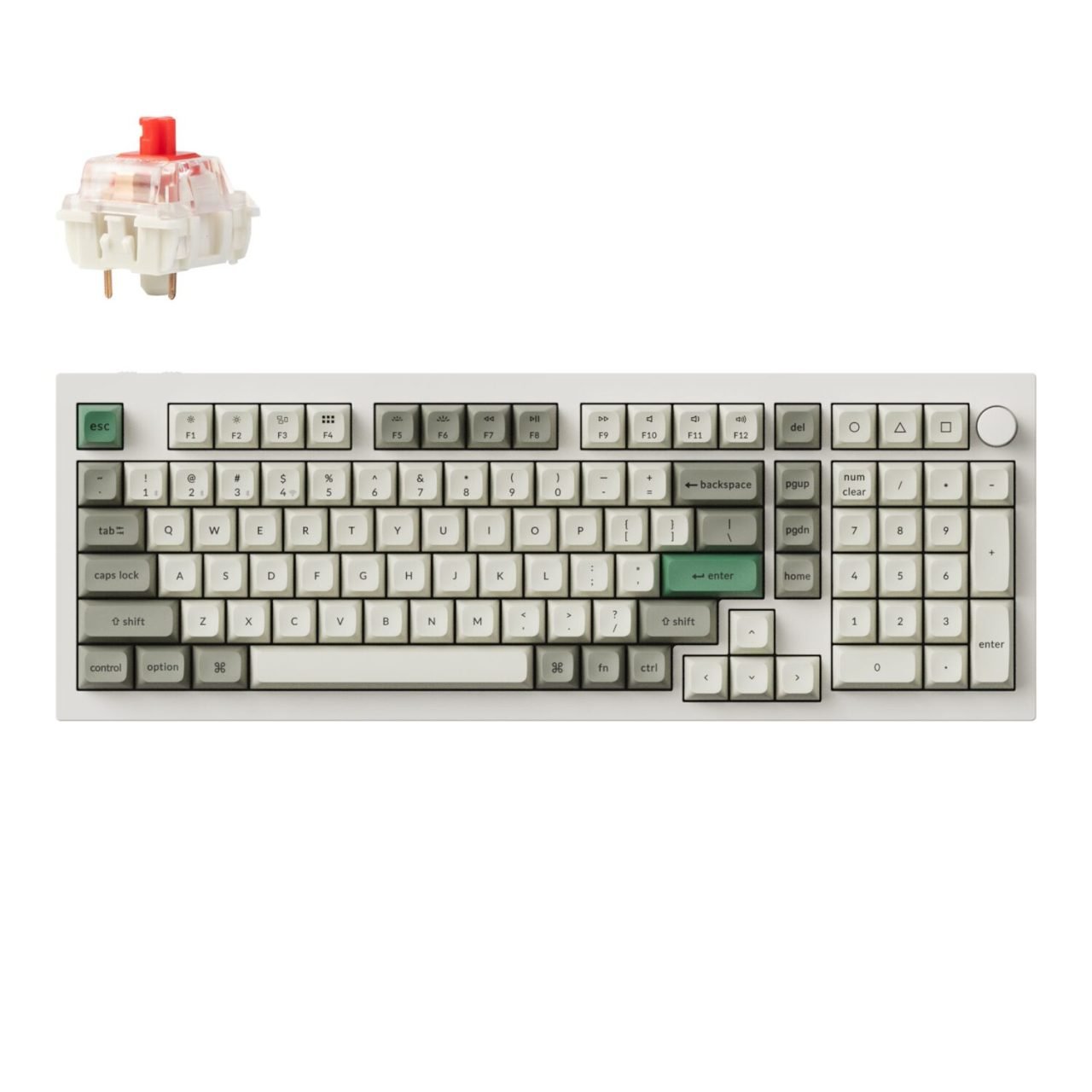Keychron Q5M-M1 QMK/VIA Wireless Custom Keyboard - Shell White