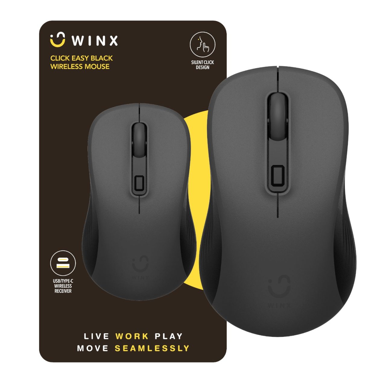 Winx Click Easy 1600DPI 2.4GHz Wireless Mouse - Black