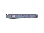 Zone Enclosures 6-Way 2M Hard Wire Lead Metal Black PDU