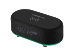 Volkano Radiant 2 Alarm Clock with Wireless Charging and Speaker - Black