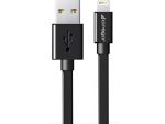 Lightning Flat Cable (Black, 2 Meter)