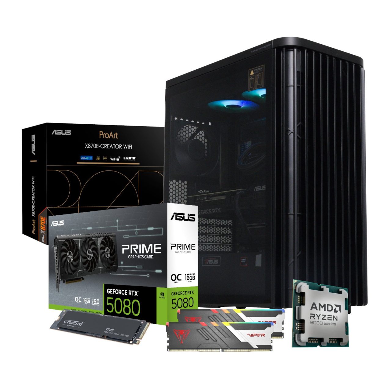 PCBuilder Michelangelo Creator Pre- Build Desktop PC | 32GB (2x16GB) | 1TB | Windows 11 Home | Black
