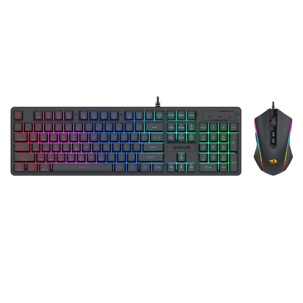 Redragon S107 RGB Gaming Essentials Wired Gaming Keyboard and Mouse Bu