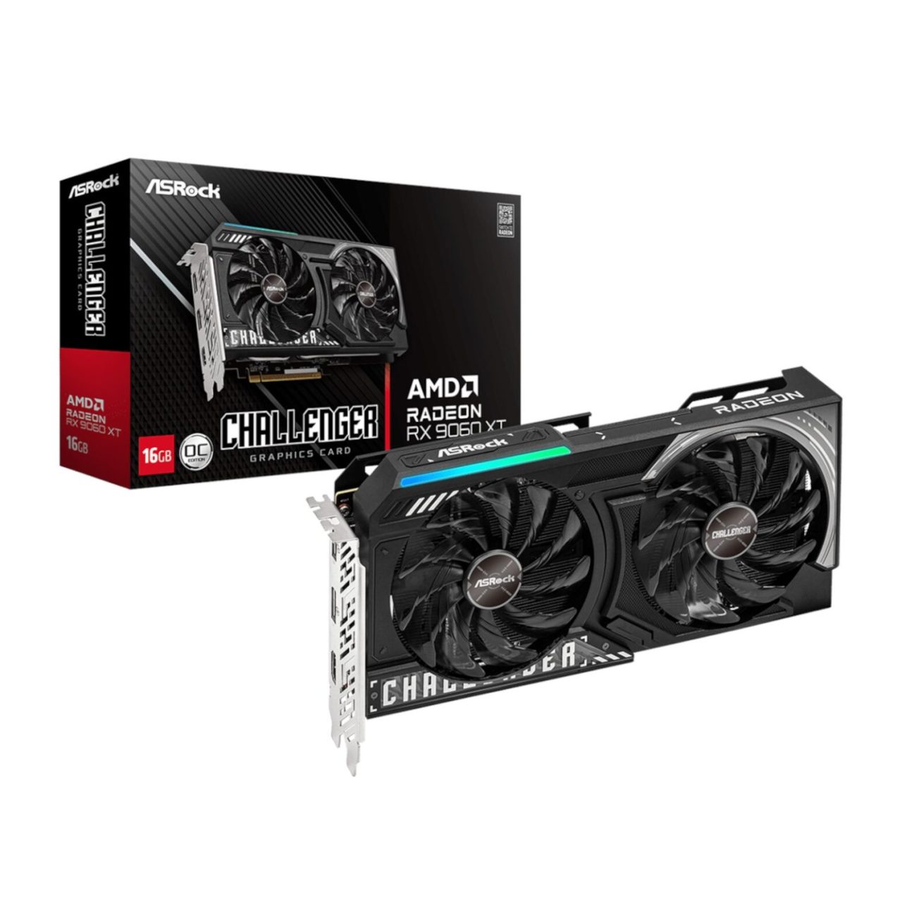 ASRock Radeon RX 9060 XT Challenger 16GB OC Graphics Card (RDNA 4, PCle 5.0)
