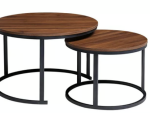 Everfurn Indus Nesting Coffee Table Mahogany 2-Piece