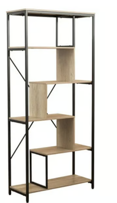 Everfurn Vector Large Bookshelf with Steel Frame