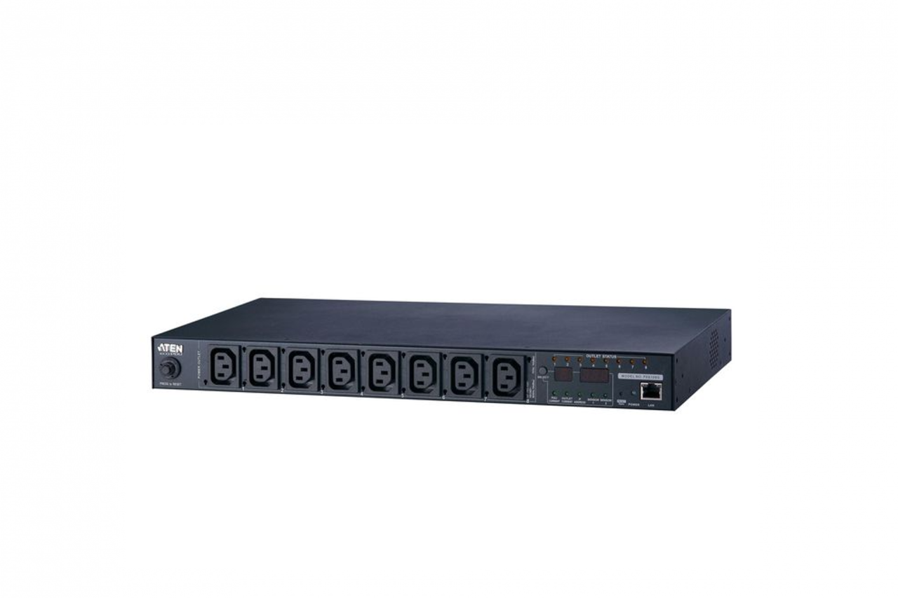 Aten 8-Port Intelligent 1U ECO Power Distribution Unit (PDU), Metered & Switched by Outlet (8 x C13) 10Amp