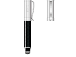 Carbon Fibre Aluminium fine-tip pen with Stylus point