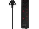 Nexon 4 Way Medium Surge Protected Multiplug 0.5M Black