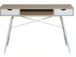 Everfurn Rain Work Desk Two Drawers Steel Frame Adjustable Feet Study