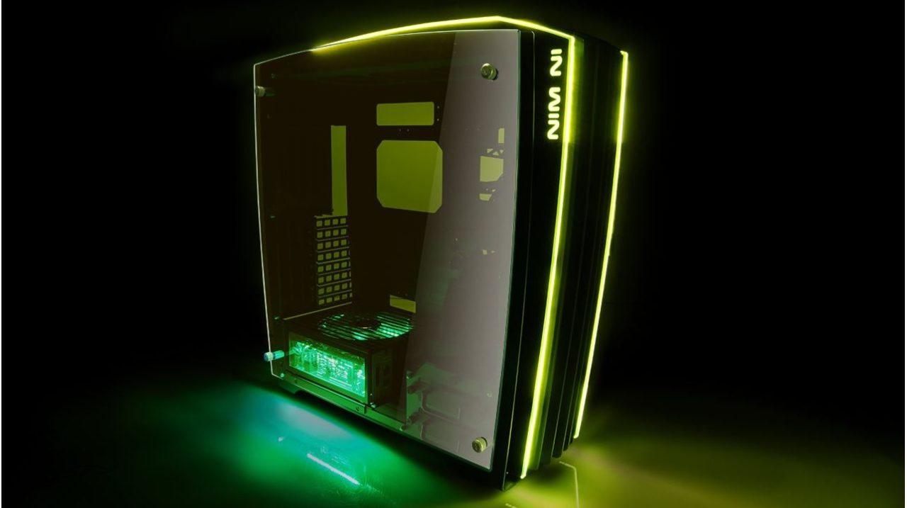 In-Win ca02 H-Frame 2.0 Black & Green E-ATX Open Frame Chassis