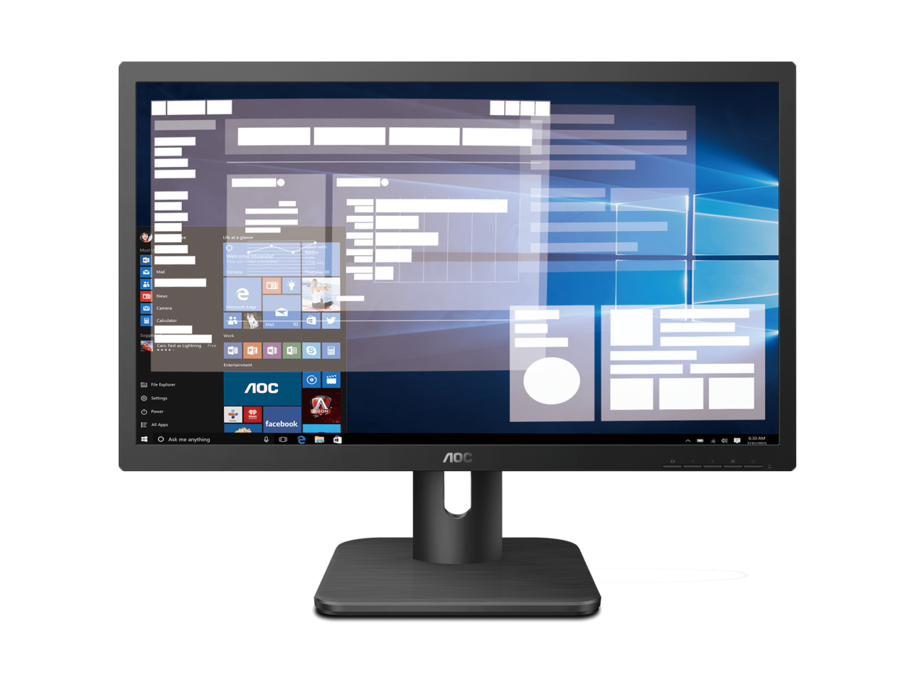 AOC Monitor 19.5  HD+ 1600x900  HDMI  VGA  VESA  Flicker Free Low Blue