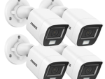 4x Annke 2MP TVI Audio & Smart Dual Light Bullet Camera (Plastic) with power adapter & BNC cables 2,8mm