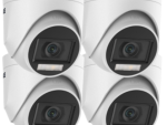 4x Annke 2MP TVI Audio & Smart  Dual Light Turret Camera with power adapter & BNC cables