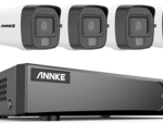 Annke 4CH 3K(5MP) Lite H.265+ Hybrid DVR + 4x 2MP TVI Audio & Smart Dual Light Bullet Camera + Cables