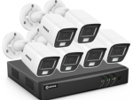 Annke 8CH 3K(5MP) Lite H.265+ Hybrid DVR + 6x Annke 2MP TVI Audio & Smart Dual Light Bullet Camera + Cables