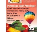EBox Rough Satin Photo Paper - A4 210x297mm-260gsm-20 Sheets per pack
