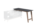 Everfurn Premium Lunar Office Desk - Black L-Shaped Desk (Box 1 of 2)