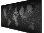 Everfurn Black World Map Large Desk Mat Non-Slip
