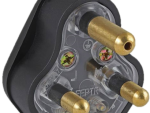 Ellies 16A Heavy Duty Rubber Screw on Plug Top - Black