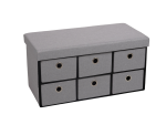 Foldable storage ottoman with six  drawers