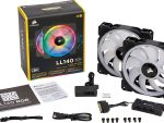 Corsair LL140 RGB 140mm Dual Light Loop RGB LED PWM Fan — 2 Fan Pack with Lighting Node Pro