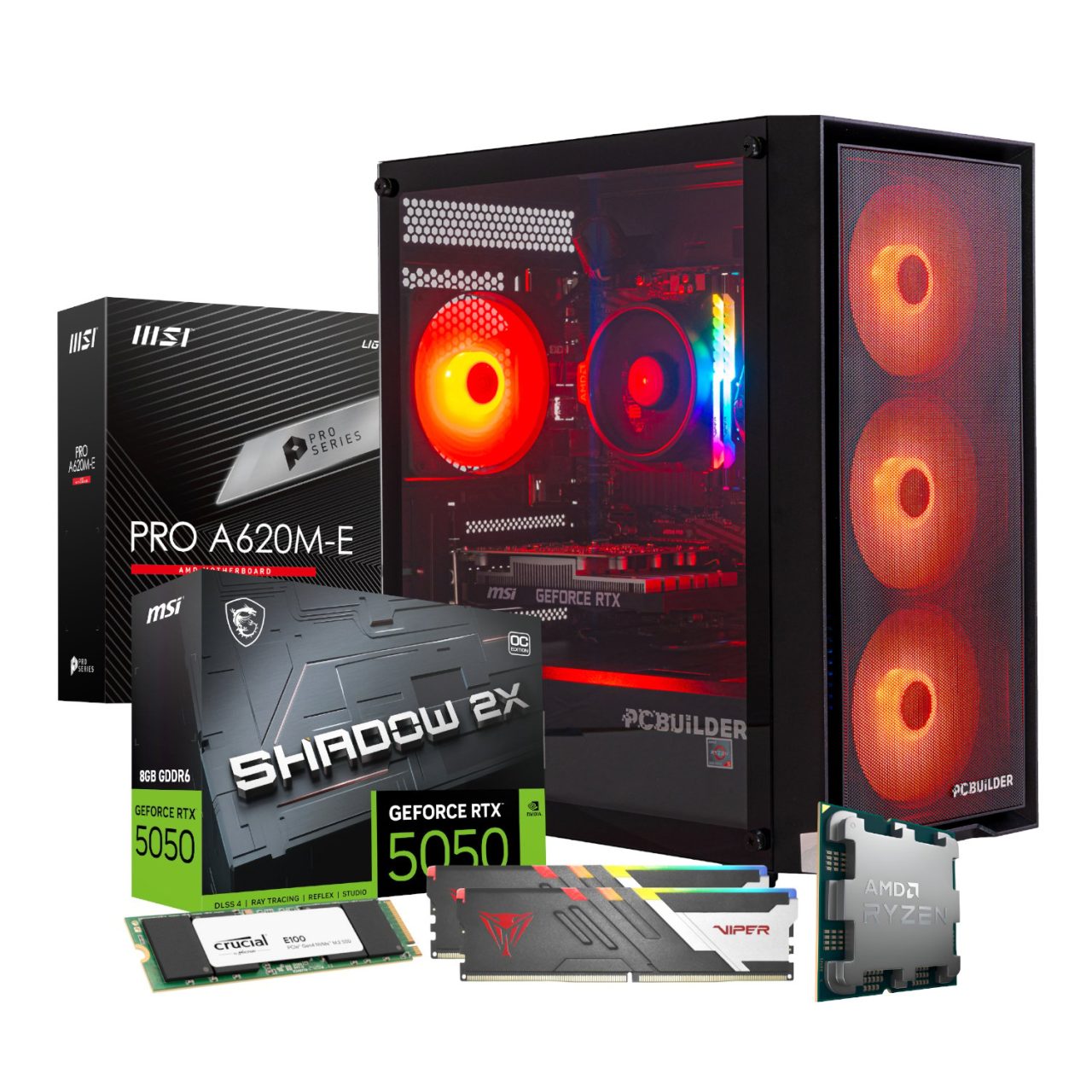 PCBuilder Ryzen 5 8400F Phanton Windows 11 Gaming PC