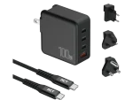 RCT 100W Charging Travel kit - Travel adaptor + (EU+UK+SA) Plug and ca