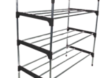 Nordic Black Wind Cross 3 Tier 12 Shoe Steel Rack