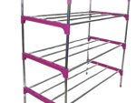 Nordic Wind Pink Cross 3 Tier 12 Shoe Steel Rack