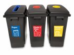 Janitorial Bin Recycling Set of 3 - Plastic