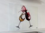 Decorative Glass Wall Tile (898 x 700 x 6mm) Wine Glasses