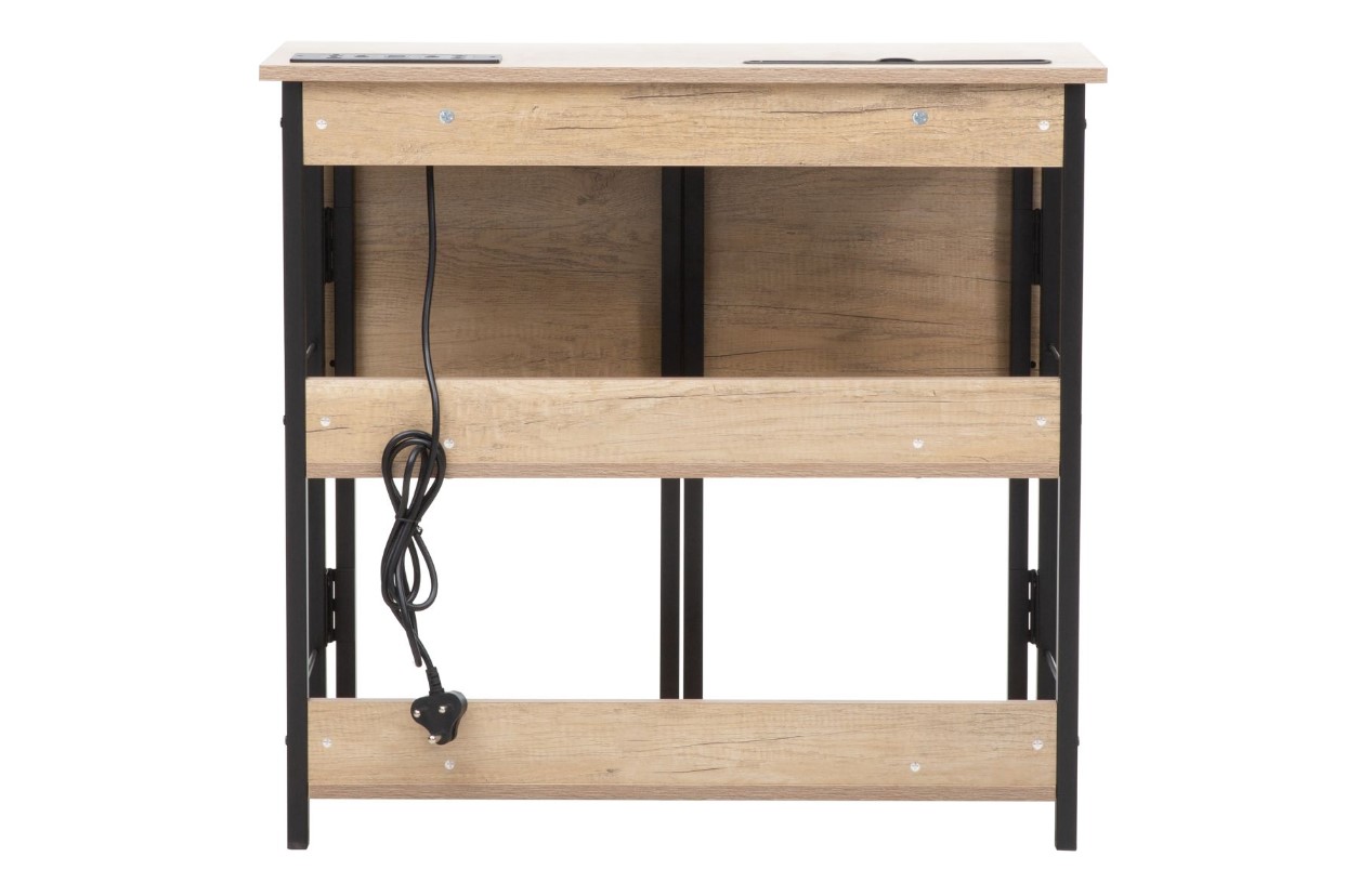 Everfurn Viron Folding Desk with 2-Prong Plugs and USB