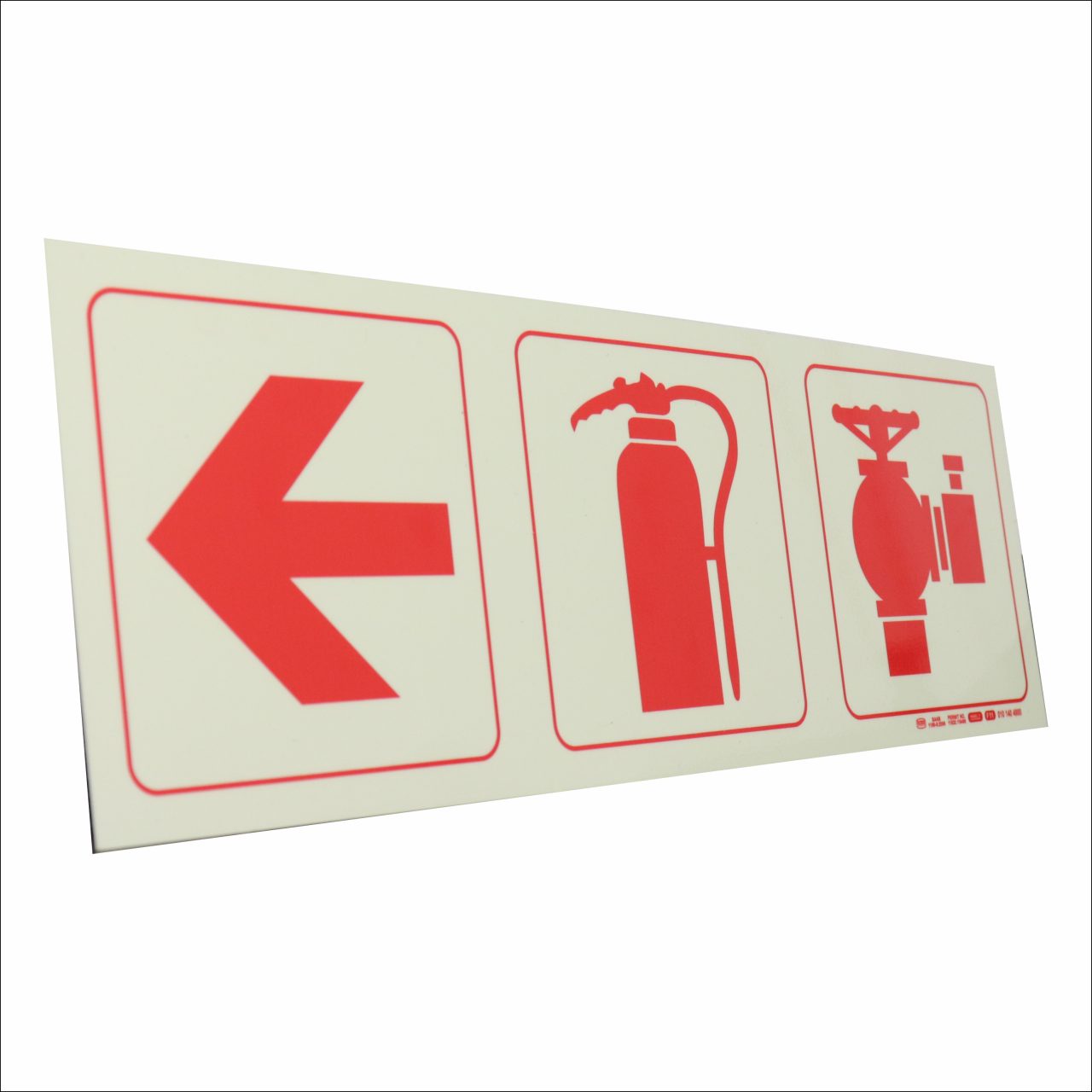 Photoluminescent 190mm Safety Sign F11 Arrow Left Fire Extinguisher Fire Hydrant