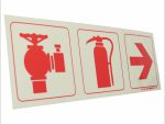 Photoluminescent 190mm Safety Sign F12 Fire Hydrant Fire Extinguisher