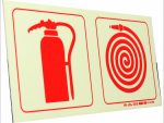 Photoluminescent 190mm Safety Sign F22 Fire Extinguisher Fire Hose Reel