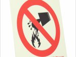 Photoluminescent 190mm Safety Sign F25 Water Prohibited As Extinguishi