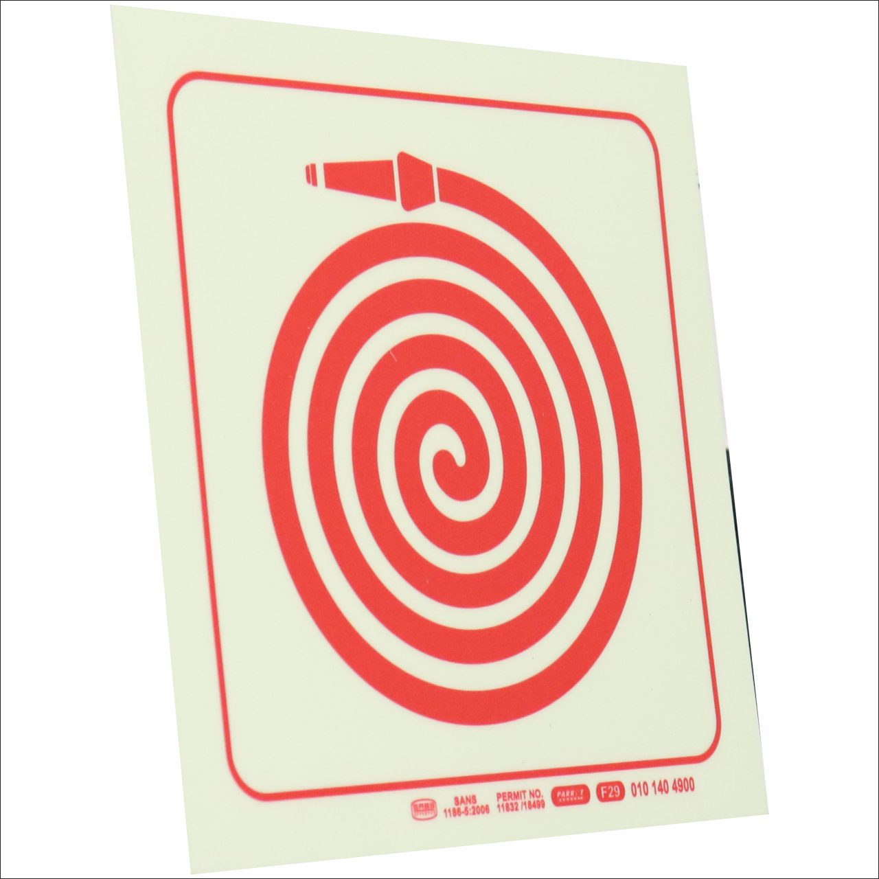 Photoluminescent 190mm Safety Sign F29 Fire Hose Reel